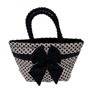 NaRaya Preppy  Polka Dot Bow Detail Cloth Handbag